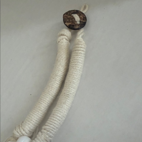 White Shell Necklace with Brown Bead - Picture 3 of 4